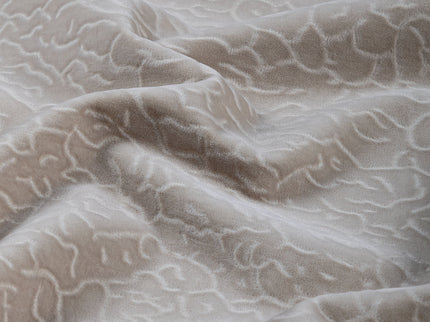 Dark Beige Colour Textured Velvet Flock Easy Clean Sofa, Chair and Curtain Fabric