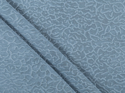 Grey Colour Textured Velvet Flock Readymade Curtain