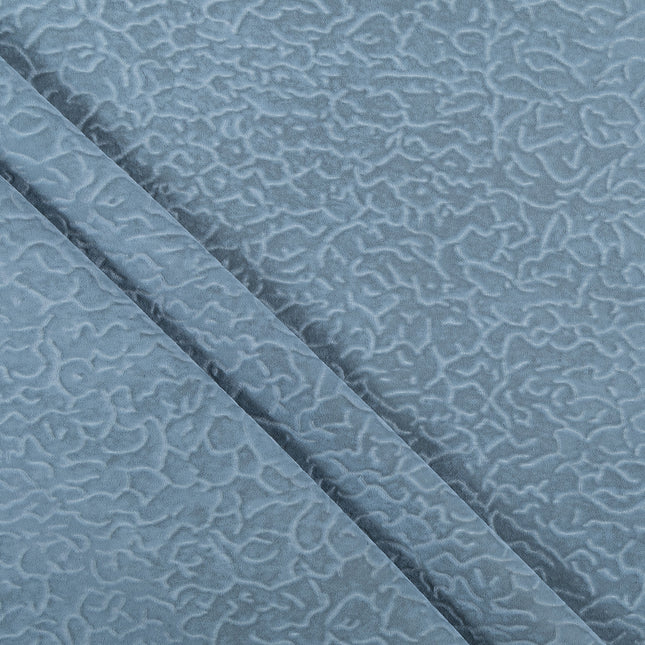 Grey Colour Textured Velvet Flock Readymade Curtain