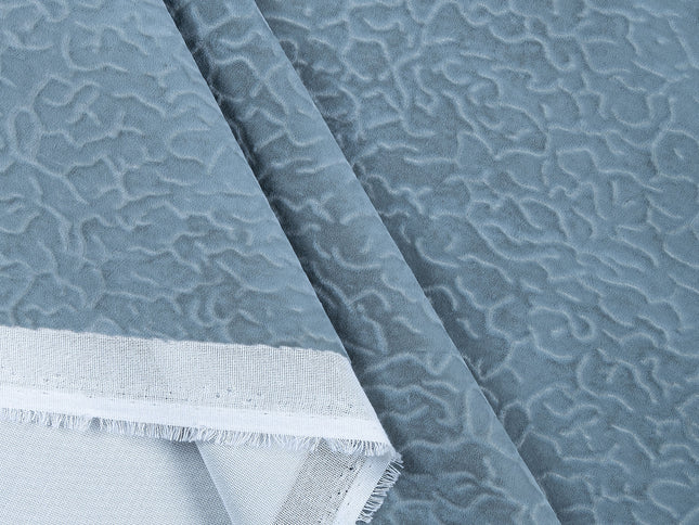 Grey Colour Textured Velvet Flock Easy Clean Sofa, Chair and Curtain Fabric