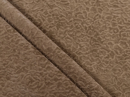 Brown Colour Textured Velvet Flock Readymade Curtain