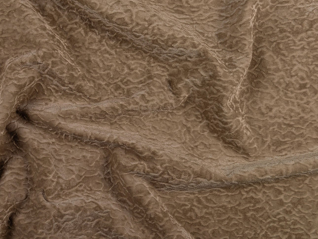 Brown Colour Textured Velvet Flock Easy Clean Sofa, Chair and Curtain Fabric