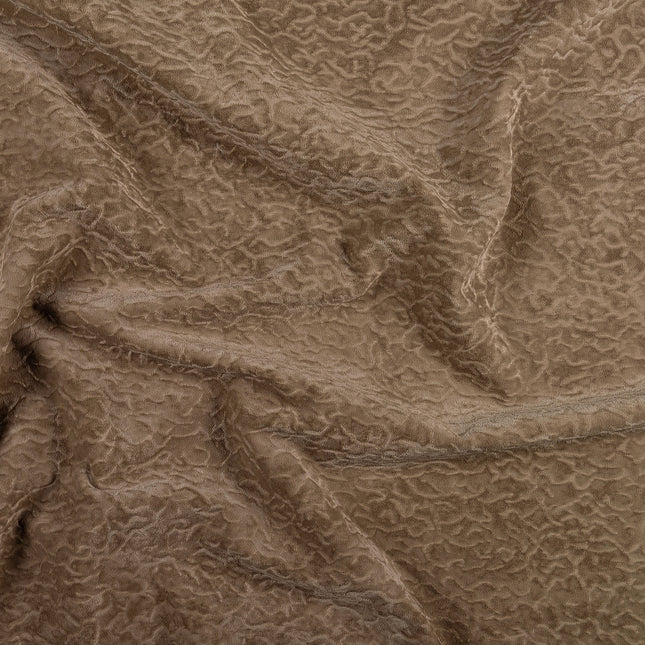 Brown Colour Textured Velvet Flock Easy Clean Sofa, Chair and Curtain Fabric