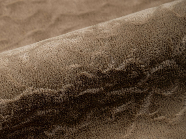 Brown Colour Textured Velvet Flock Easy Clean Sofa, Chair and Curtain Fabric