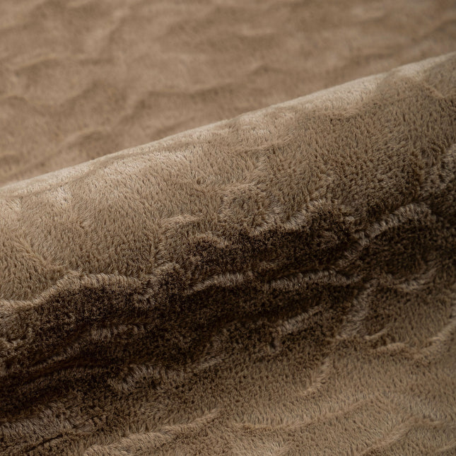 Brown Colour Textured Velvet Flock Easy Clean Sofa, Chair and Curtain Fabric