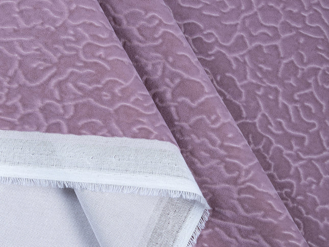 Pink Colour Textured Velvet Flock Easy Clean Sofa, Chair and Curtain Fabric