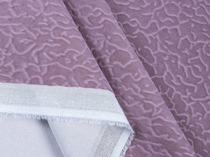 Pink Colour Textured Velvet Flock Readymade Curtain