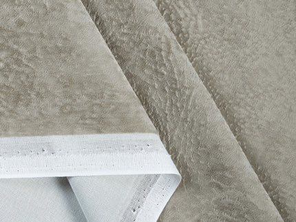 Stone Beige Colour Textured Velvet Readymade Curtain