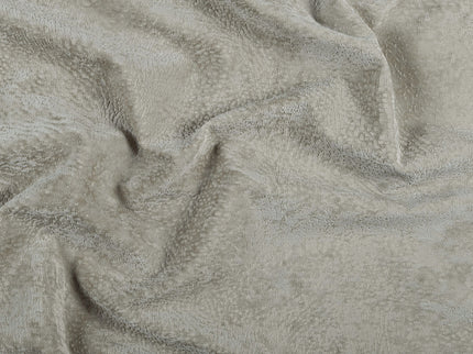 Stone Beige Colour Textured Velvet Flock Easy Clean Sofa, Chair and Curtain Fabric