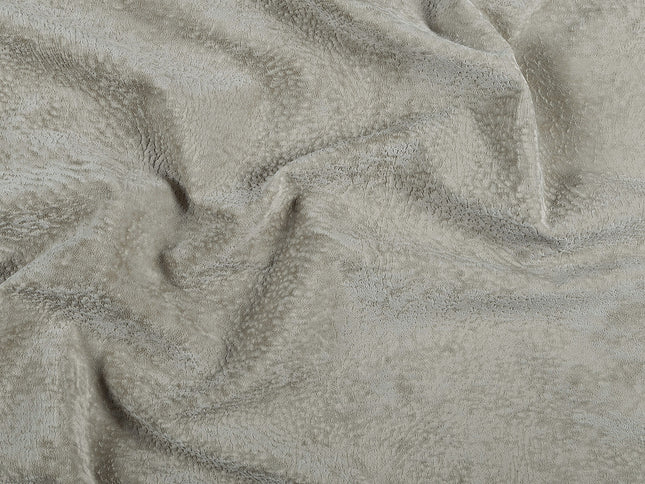 Stone Beige Colour Textured Velvet Flock Easy Clean Sofa, Chair and Curtain Fabric