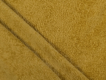 Mustard Yellow Colour Textured Velvet Flock Easy Clean Sofa, Chair and Curtain Fabric
