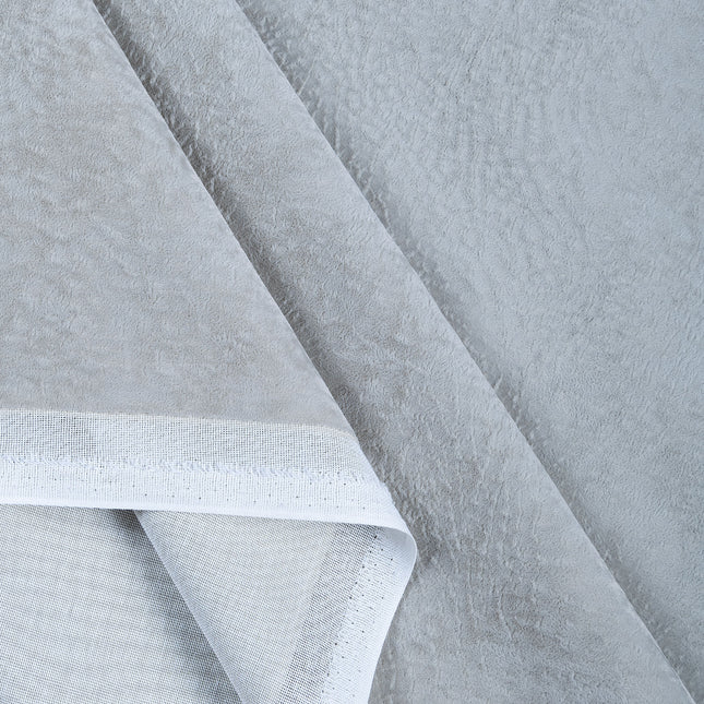 Light Grey Beige Colour Textured Velvet Flock Readymade Curtain