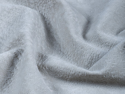 Light Grey Beige Colour Textured Velvet Flock Easy Clean Sofa, Chair and Curtain Fabric