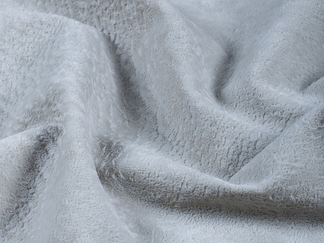 Light Grey Beige Colour Textured Velvet Flock Easy Clean Sofa, Chair and Curtain Fabric