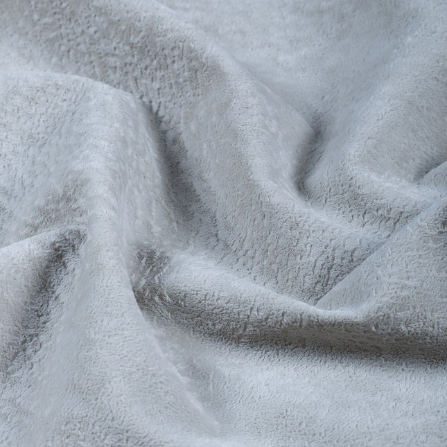 Light Grey Beige Colour Textured Velvet Flock Easy Clean Sofa, Chair and Curtain Fabric