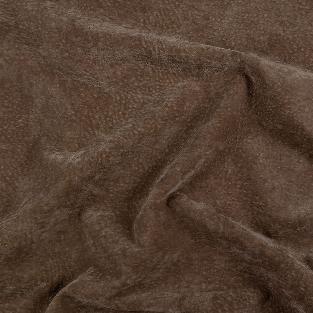 Espresso Brown Colour Textured Velvet Flock Easy Clean Sofa, Chair and Curtain Fabric
