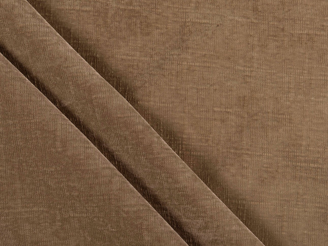 Light Brown Colour Textured Velvet Flock Easy Clean Sofa, Chair and Curtain Fabric