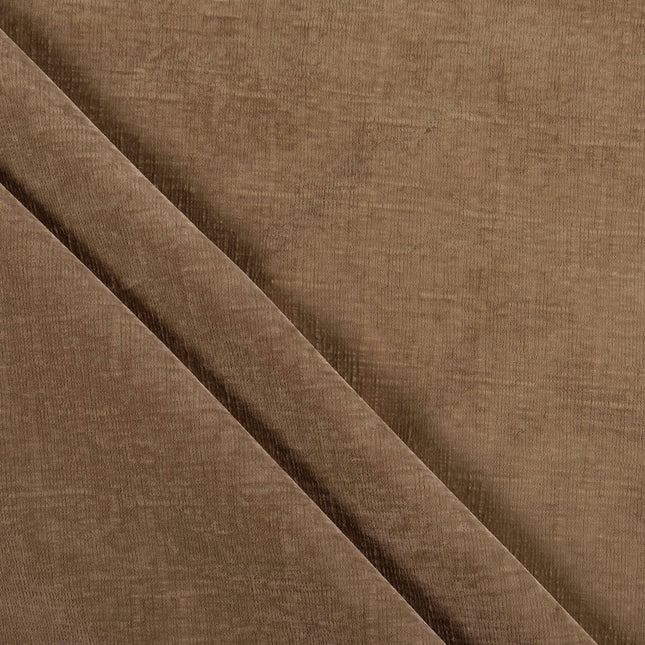 Light Brown Colour Textured Velvet Flock Readymade Curtain