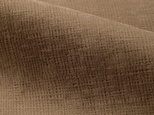 Light Brown Colour Textured Velvet Flock Easy Clean Sofa, Chair and Curtain Fabric