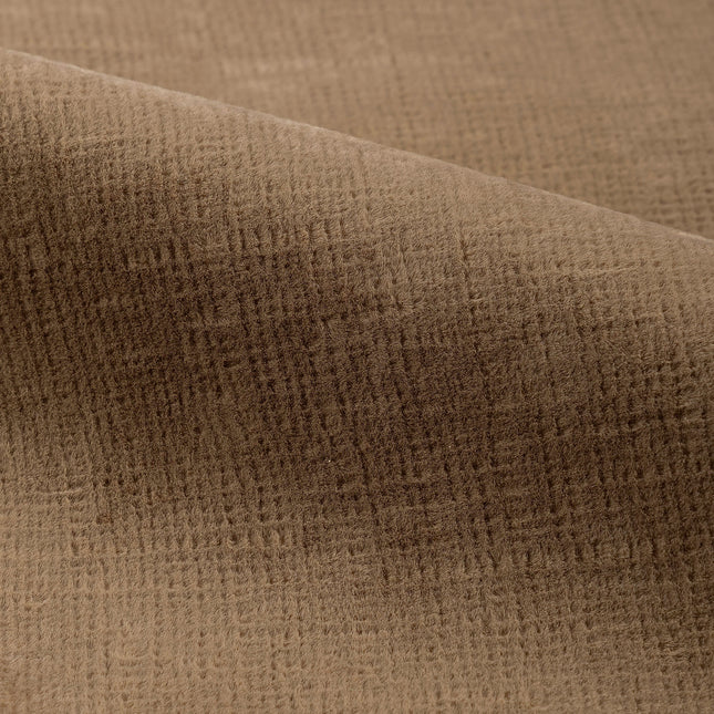 Light Brown Colour Textured Velvet Flock Easy Clean Sofa, Chair and Curtain Fabric