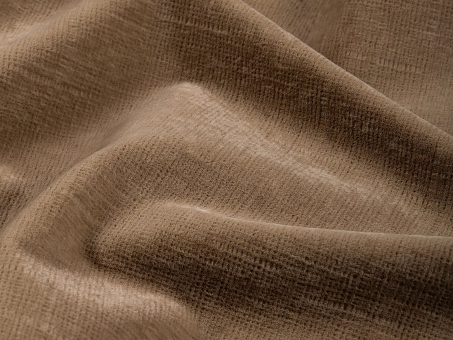 Light Brown Colour Textured Velvet Flock Easy Clean Sofa, Chair and Curtain Fabric