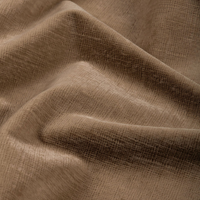 Light Brown Colour Textured Velvet Flock Easy Clean Sofa, Chair and Curtain Fabric
