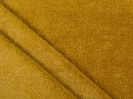 Drab Yellow Colour Textured Velvet Flock Easy Clean Sofa, Chair and Curtain Fabric