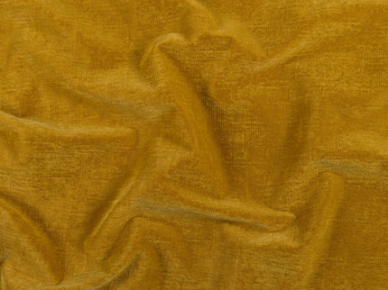 Drab Yellow Colour Textured Velvet Flock Easy Clean Sofa, Chair and Curtain Fabric
