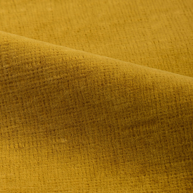 Drab Yellow Colour Textured Velvet Flock Easy Clean Sofa, Chair and Curtain Fabric