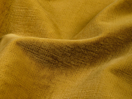 Drab Yellow Colour Textured Velvet Flock Easy Clean Sofa, Chair and Curtain Fabric