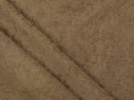 Medium Brown Colour Textued Velvet Flock Easy Clean Sofa, Chair and Curtain Fabric