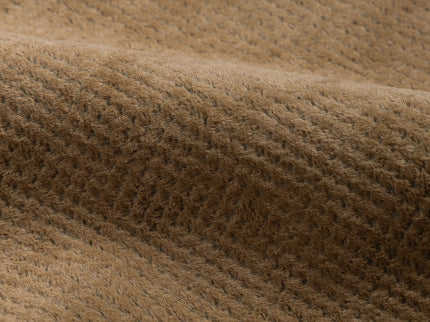 Medium Brown Colour Textued Velvet Flock Easy Clean Sofa, Chair and Curtain Fabric