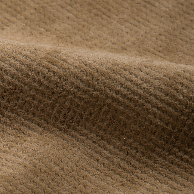 Medium Brown Colour Textued Velvet Flock Easy Clean Sofa, Chair and Curtain Fabric