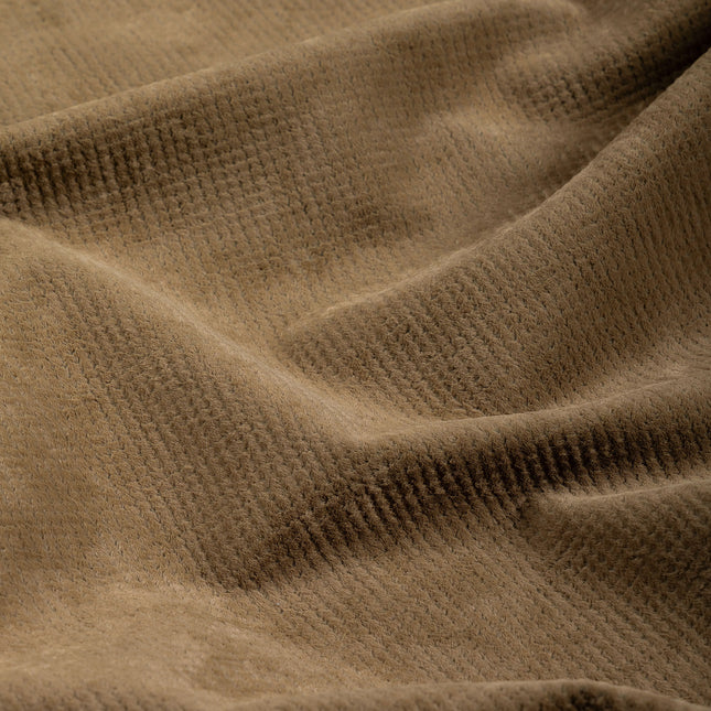 Medium Brown Colour Textued Velvet Flock Easy Clean Sofa, Chair and Curtain Fabric