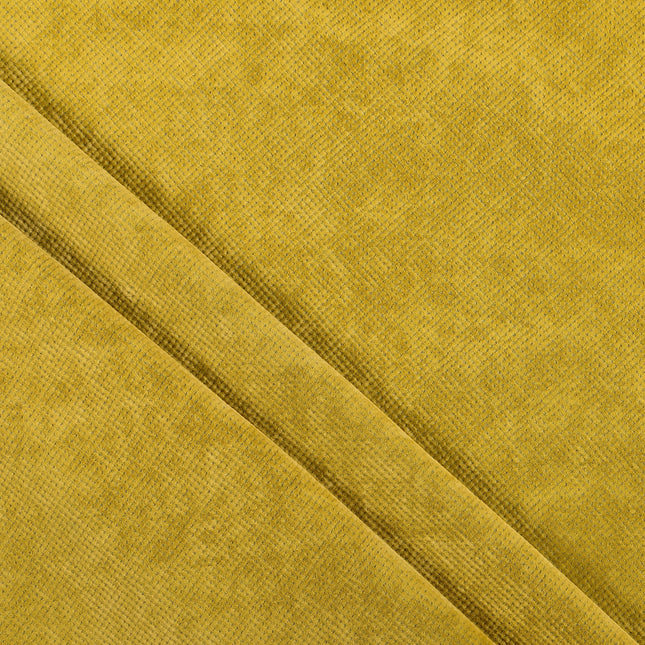 Dark Yellow Colour Textued Velvet Flock Easy Clean Sofa, Chair and Curtain Fabric