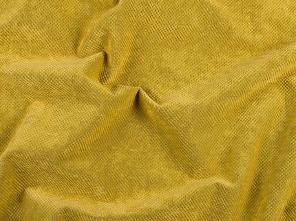 Dark Yellow Colour Textued Velvet Flock Easy Clean Sofa, Chair and Curtain Fabric