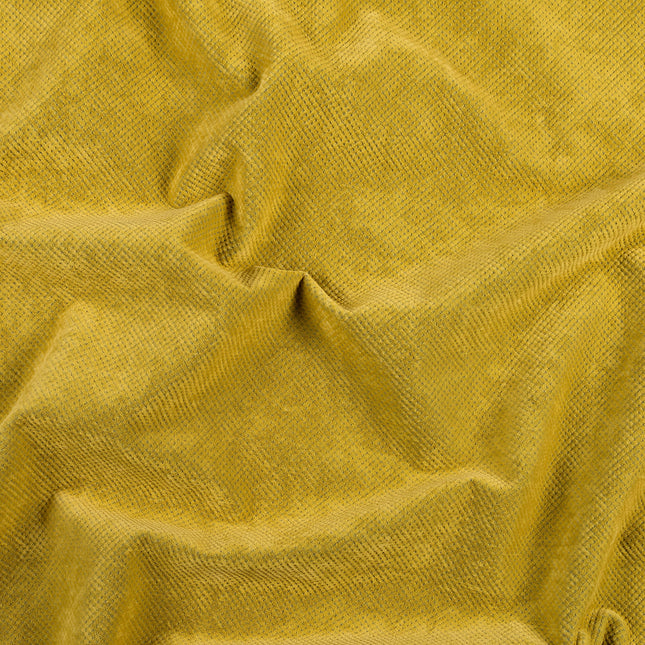 Dark Yellow Colour Textued Velvet Flock Easy Clean Sofa, Chair and Curtain Fabric