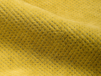 Dark Yellow Colour Textued Velvet Flock Easy Clean Sofa, Chair and Curtain Fabric