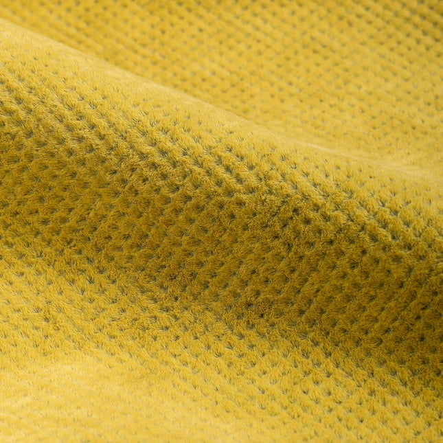 Dark Yellow Colour Textured Velvet Flock Easy Clean Readymade Curtain