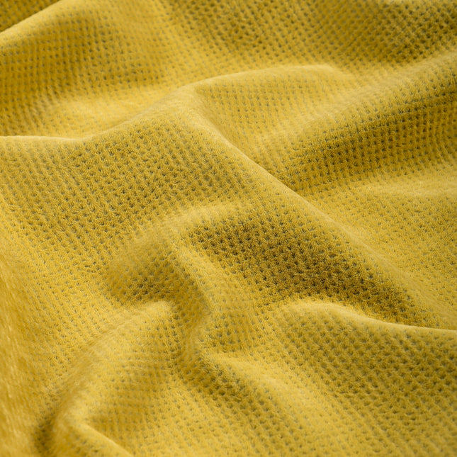 Dark Yellow Colour Textued Velvet Flock Easy Clean Sofa, Chair and Curtain Fabric
