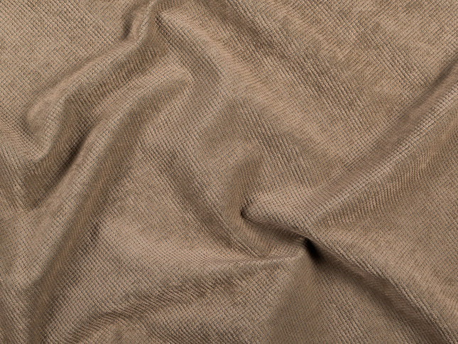 Light Brown Colour Textured Velvet Flock Easy Clean Sofa, Chair and Curtain Fabric