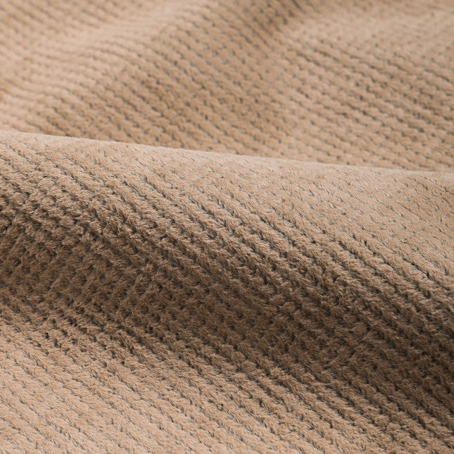 Light Brown Colour Textued Velvet Flock Easy Clean Sofa, Chair and Curtain Fabric