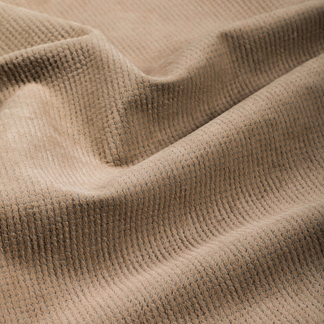 Light Brown Colour Textued Velvet Flock Easy Clean Sofa, Chair and Curtain Fabric