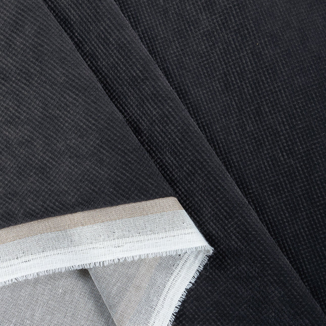 Dark Gray Colour Textued Velvet Flock Easy Clean Sofa, Chair and Curtain Fabric