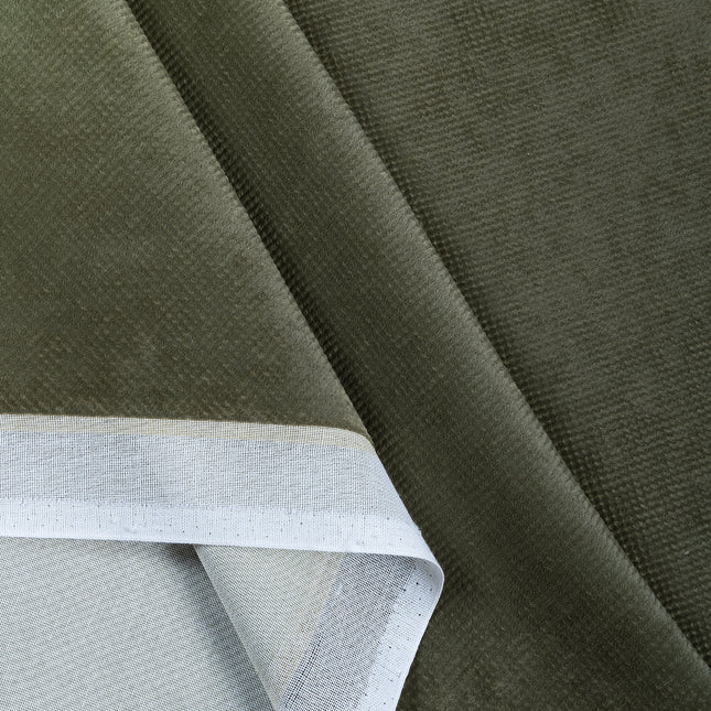 Olive Green Colour Textued Velvet Flock Easy Clean Sofa, Chair and Curtain Fabric