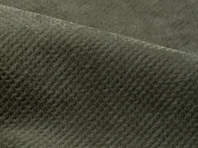 Olive Green Colour Textured Velvet Flock Easy Clean Sofa, Chair and Curtain Fabric