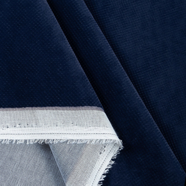 Royal Navy Blue Colour Textued Velvet Flock Easy Clean Sofa, Chair and Curtain Fabric