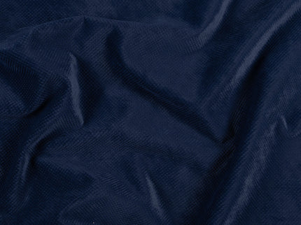 Royal Navy Blue Colour Textued Velvet Flock Easy Clean Sofa, Chair and Curtain Fabric