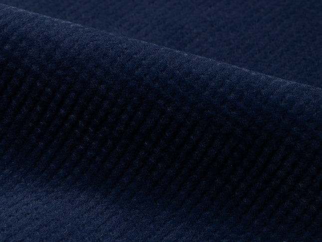 Royal Navy Blue Colour Textured Velvet Flock Easy Clean Sofa, Chair and Curtain Fabric