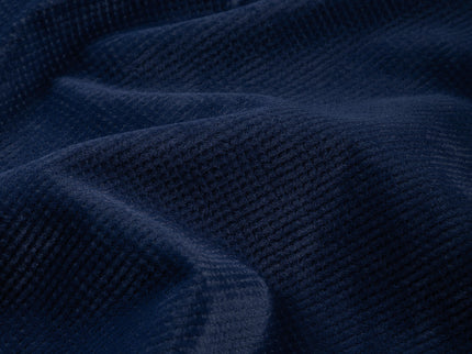 Royal Navy Blue Colour Textued Velvet Flock Easy Clean Sofa, Chair and Curtain Fabric